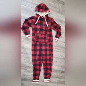 Sz Med Fleece Hooded Onesie Women's